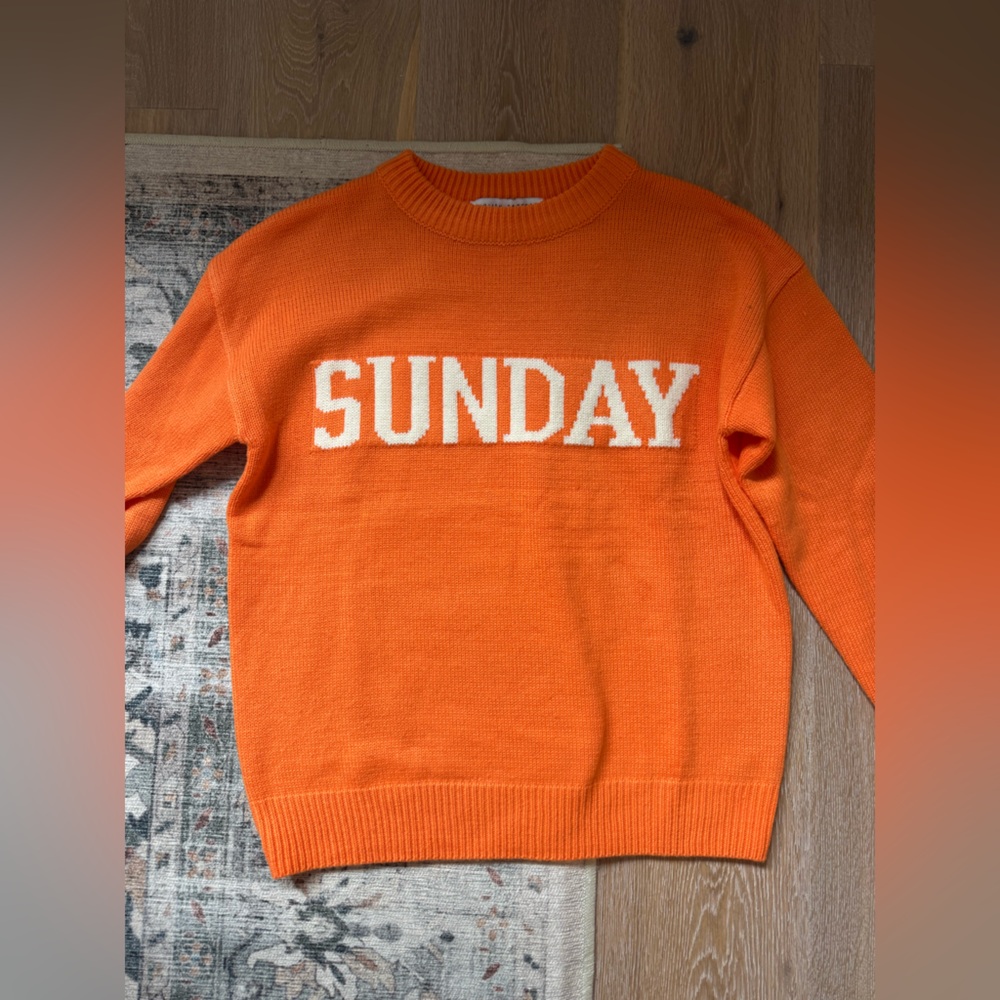 English Factory Orange Knit Crewneck Sunday Sweater size small